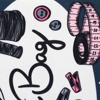 Preview: My Sewing Bag  by Käselotti Panel ca. 1,60 m Rosa, Dunkelblau